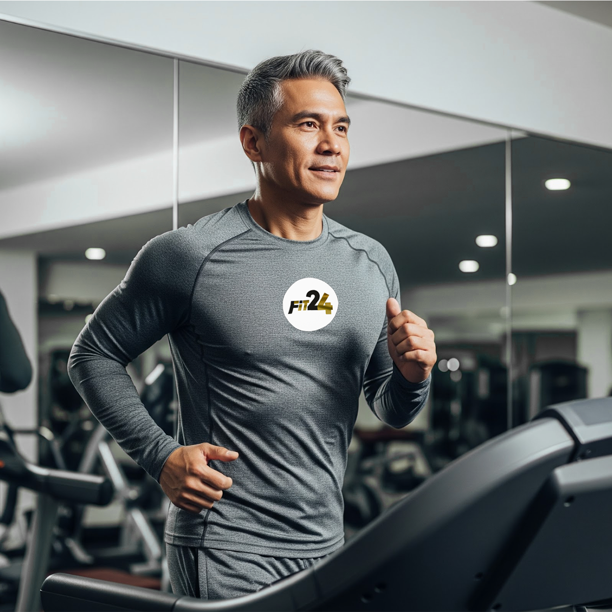 Middle-aged man maintaining vitality and strength at Fit24